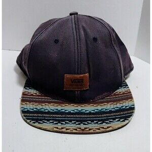 VANS OFF THE WALL AZTEC PRINT SKATEBOARDING SNAPBACK CAP HAT DISTRESSED FADED